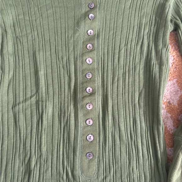 Energie Olive Long Sleeve Ribbed Top - Picture 2 of 6